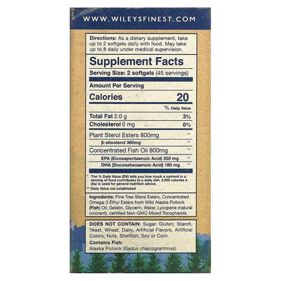 Wiley’s Finest | Cholesterol Support (Fish Oil Softgels) Wiley's Finest $26.00